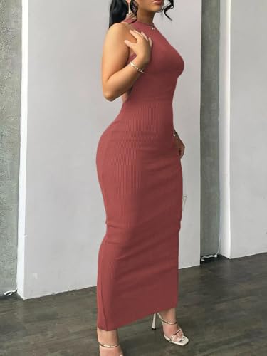 Image of Nimsruc Women Summer Sexy Bodycon Maxi Dress Casual Long Dresses