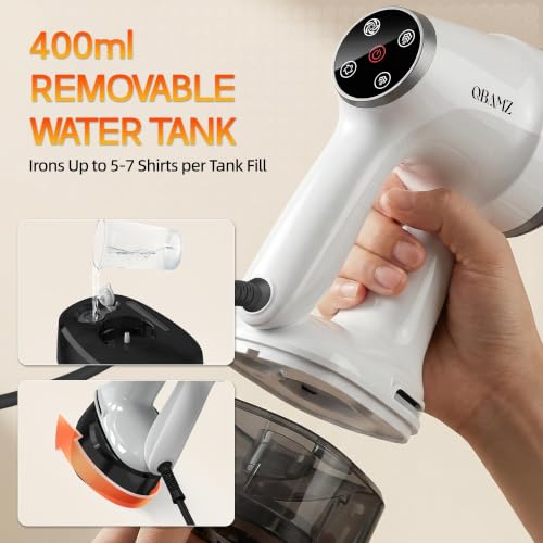 Image of Vacuum Steamer for Clothes, 2-in-1 Handheld Garment Steamer with Suction