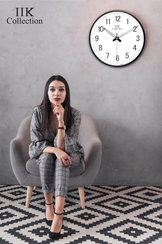 Image of IIK Collection 12-Inch Plastic Designer Analogue Sweep Silent (No Tic-Tic Sound) Quartz Movement Round Wall Clock for Home, Wall Clock for Living Room, Bedroom, (30 Cm X 30 Cm X 6 Cm), Multicolor