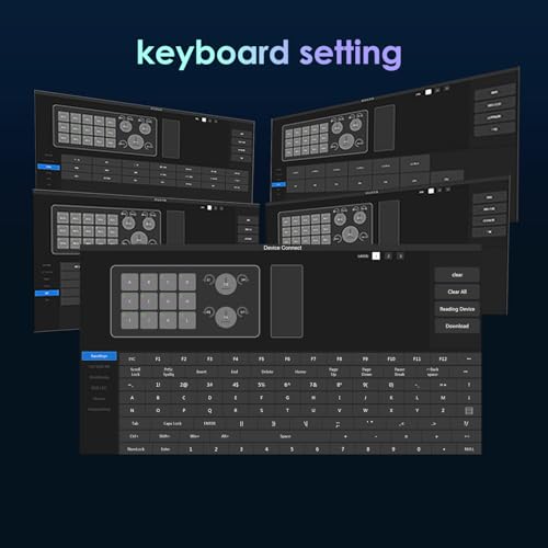 Image of Macro Pad Macro Keyboard Programmable Keypad Customized 12-Key Mini Mechanical Gaming Keyboard One Handed Keyboard RGB OSU Micro Keyboard Macropad Knob Wireless Receiver&Type C 1m Cable(Black)
