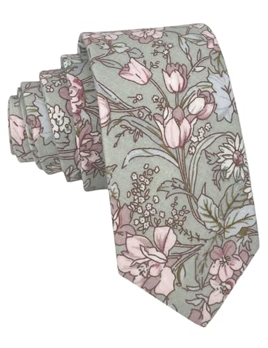 Image of Kebocis Mens Skinny Cotton Floral Tie for Men