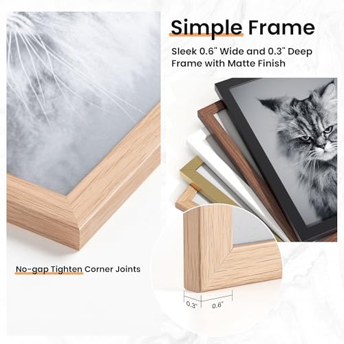 15 Pack Picture Frames Collage Wall Decor, Gallery Frame Set for Wall Mounting or Tabletop Display, Multi Sizes Including 3pcs 8x10, 6pcs 5x7, 6pcs 4x6, Oak - Image 5