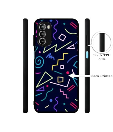 Image of Retro Abstract Design Premium 2D Printed Metal Back Case Cover for Motorola Moto G52 4G / Moto G82 5G