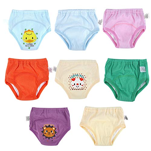 Pañales de tela impermeables lavables pack de 8 unidades con dibujos animados color azul y verde