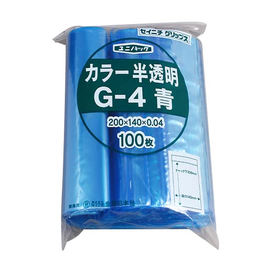 Amazon.co.jp: 生産日本社 ユニパック カラー半透明 青 G-4