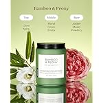 M&SENSE Bamboo Peony Spring Large Jar Candles for Home Scented 19.4 Ounces 110 Hour Long Lasting Burn, Natural Organic Soy Wax Gifts for Women, Fresh Smelling Aromatherapy Candle for Stress Relief - Image 2