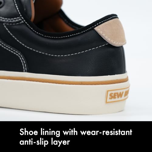 Image of Skateboard Shoes for Men Leather Low Top Pro Skateboarding Training Casual Sneakers