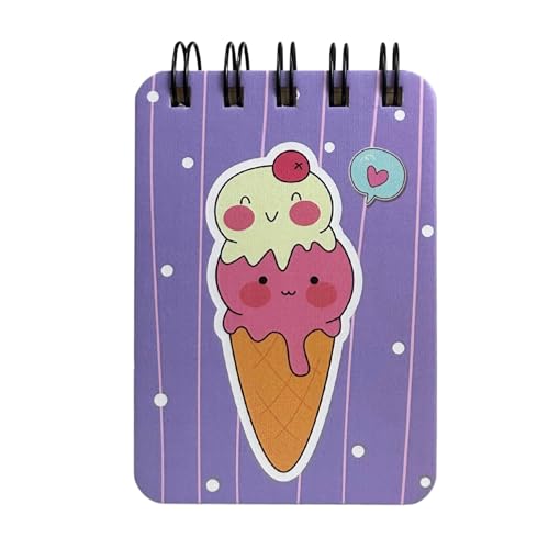 Image of Spiral Pocket Notebook (7.5 x 11 cm) | Cute Mini Notepad | Small Handy Notebook for School, Office & Personal Notes (Cone)