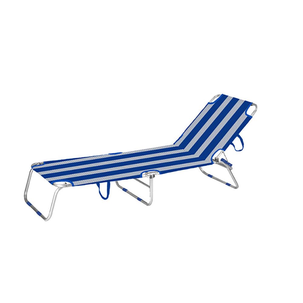 Marbueno Tumbona Aluminio Rayas Azul Blanco 187 x 24 x 58 cm