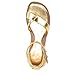 Franco Sarto Womens Parker Ankle Strap Sandal Gold Leather 7.5 M