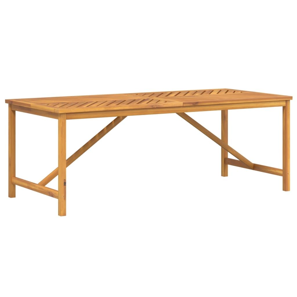 Stół ogrodowy w jodełkę, wzór w jodełkę, 200 x 90 x 74 cm, lite drewno akacjowe, stabilna rama drewniana, wytrzymały blat stołu do potraw i napojów, eleganckie wzornictwo z przekątną