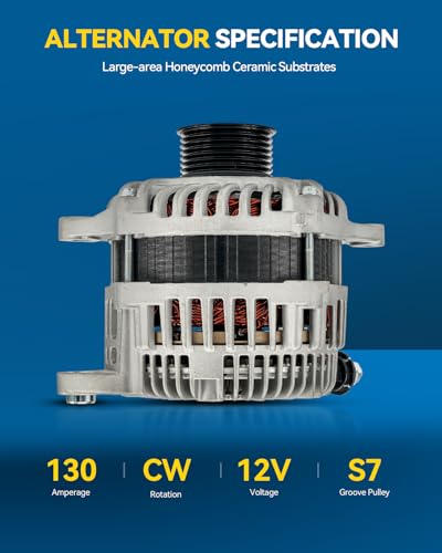 Image of PHILTOP 11557N NEW Alternator Compatible with 2012-2014 2017-2018 Maxima, 2017-2018 Murano, 2011-2017 Altima 3.5L, 130A 12V CW S7