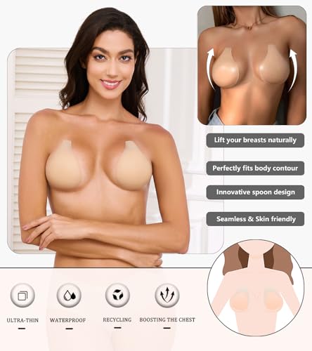 2025 Added Lift Seamless Nipple Covers Ultra-Thin Push up Sticky Pasties Women Adhesive Bras2