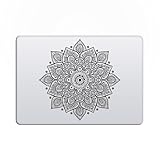 Artsybb Black Mandala Laptop Sticker - Waterproof Transparent Large Vinyl Decals Partial Skin - Compatible with Computer Laptops & MacBook 13 15 Mac