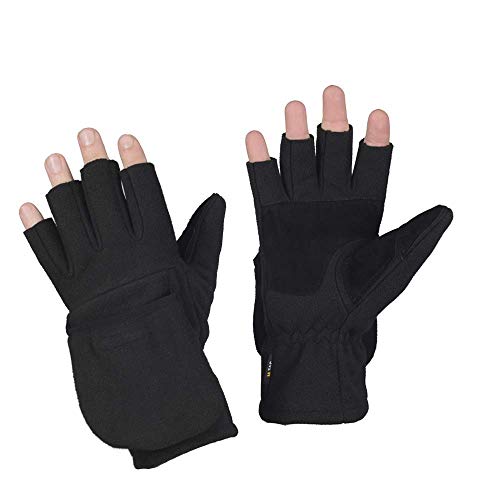 M-Tac Winter Fleece Windproof Mittens Warm Insulated Gloves (Black, L/XL)