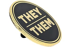 Hokum and Snark | They Them Pronoun Pin | Black and Gold...