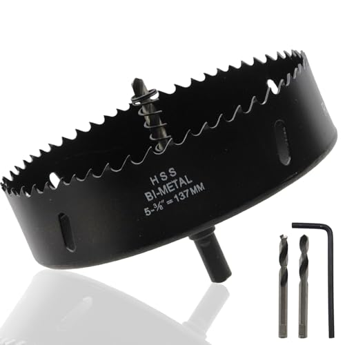 Image of Hole Saw 5-3 /8 inch /137mm Dia Hole Cutter Drill Bit | for Drilling Holes in Wood, Plastic, Thin Metal
