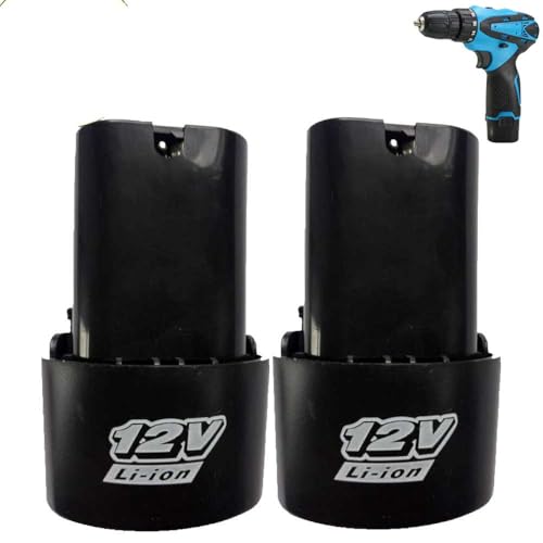Image of Universal Replacement 12V Cordless Drill Battery for Replacement Battery for Cordless Drill DC121 (2Pcs 12V Lithium-ion Battery 1.5Ah)