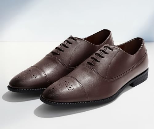 Image of LOUIS STITCH Derby Formal Shoes for Men | Lace-Up Cap Toe | Ideal for Business, Casual, Parties (RGCTBB)