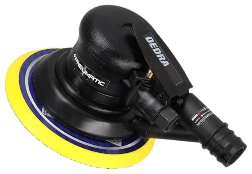 DEDRA Pneumatischer Exzenterschleifer Ø 150 mm, 10.500 U/min, Exzenterhub 2,5 mm, betrieben mit Druckluft, für präzise und komfortable Oberflächenbearbeitung