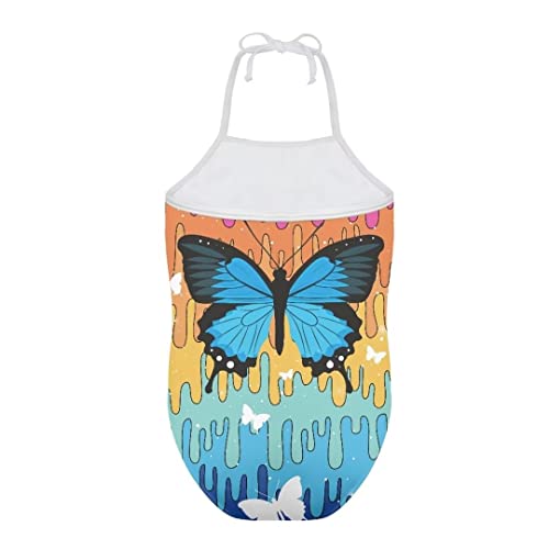Image of Pinupub Girls Cute Swimsuit One Piece Bathing Suit Sleeveless Halter Neck Swimwear Beachwear