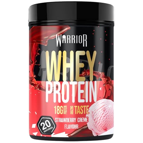 Warrior Whey Proteinpulver 500 g (bis zu 36 g Shake) – Muskelaufbau- und Erholungsgetränk – zum Genießen nach dem Training – köstlich und reich an Aminosäuren – 20 Portionen (Erdbeercreme) Warrior Whey Proteinpulver 500 g (bis zu 36 g Shake) – Muskelaufbau- und Erholungsgetränk – zum Genießen nach dem Training – köstlich und reich an Aminosäuren – 20 Portionen (Erdbeercreme)