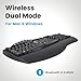 Perixx Periboard-612B Wireless Ergonomic Split Keyboard with Dual Mode 2.4G and Bluetooth Feature, Compatible with Windows 10 and Mac OS X System, Black, US English Layout