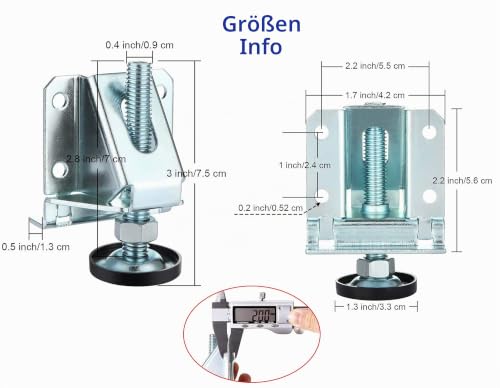 Foto von 8pcs M10 Schwerlast Einstellbar Nivellierer, Möbel Leveler, Einstellbare Füße Set, Möbel Nivellierfüße Gewindefüße, Langlebig Und Einfach Zu Bedienen Für Tisch, Regale, Schrank, Werkbank Usw.