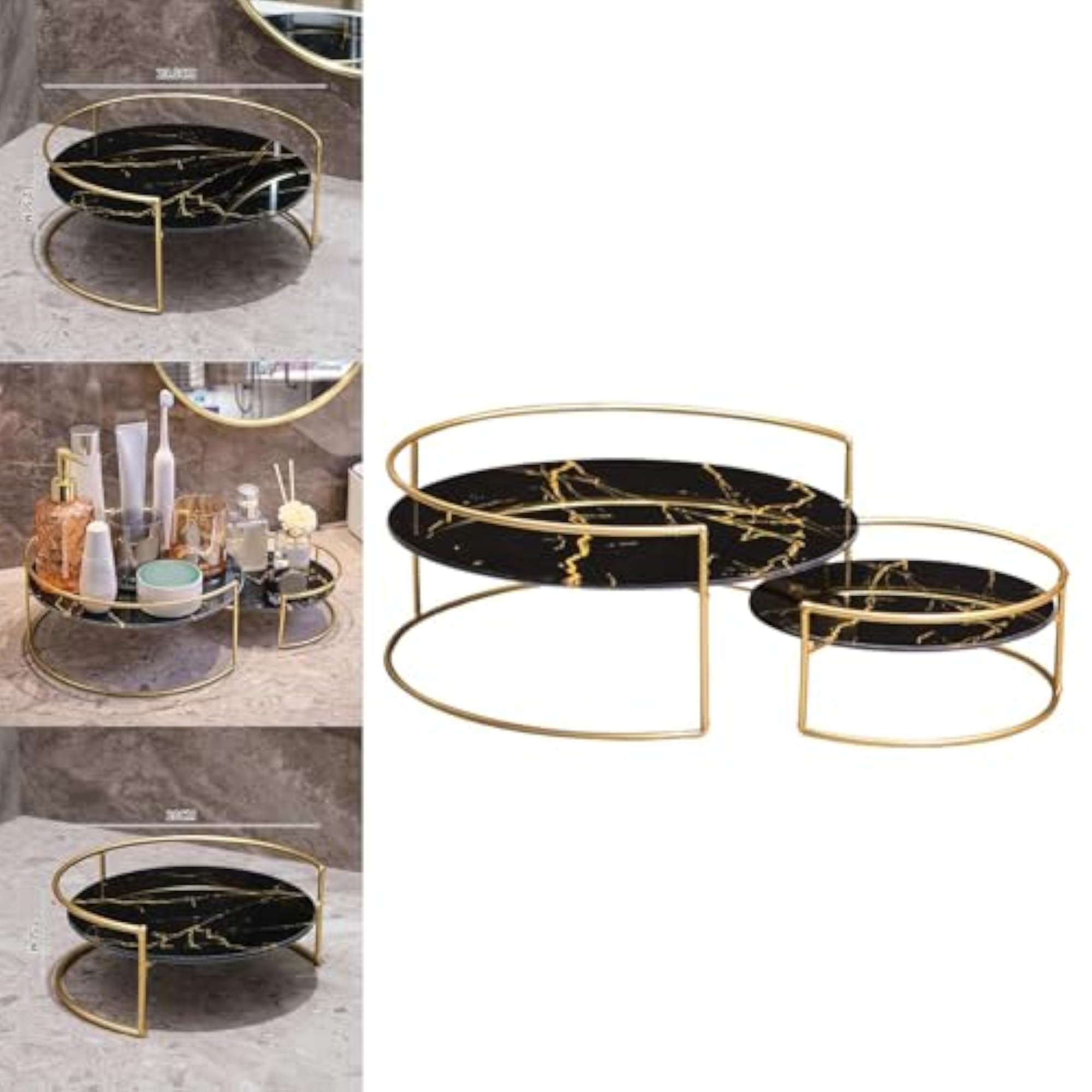Multifunctional Black Bathroom Counter Organizer