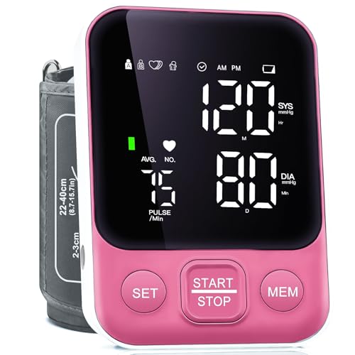 Blood Pressure Monitor Upper Arm Monitors for Home Use BP Machine with 2x120 Reading Memory...