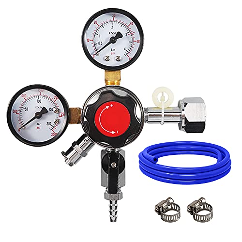 41UyPiVtrrL. SL500 CO2 Regulator Beer Keg Pressure Regulator CGA320 Dual Gauge CO2 Regulator with Beer Gas Line for CO2 Tank Home Brewing Beer Kegging System by PERA