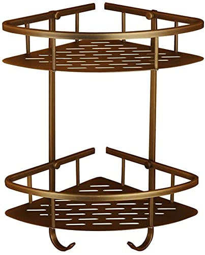 Panier de salle de bain en laiton antique, serviteur d'angle mural haut de gamme