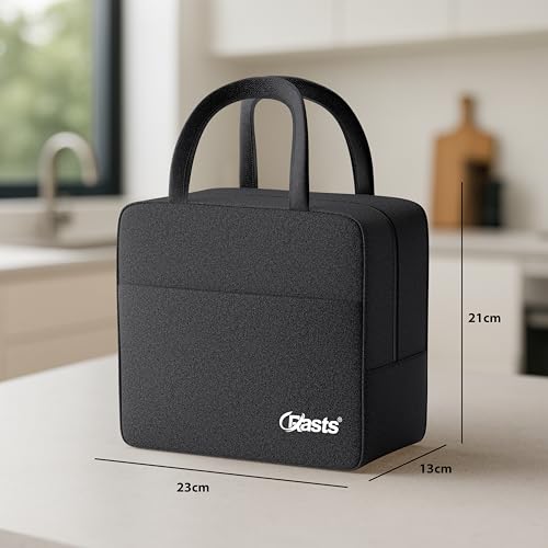 Image of Crasts Insulated Lunch /Tiffin /Storage Bag for Men & Women Reusable Waterproof Travel Bag for Office, College & School Lightweight Thermal Design Polyester Black 7liter