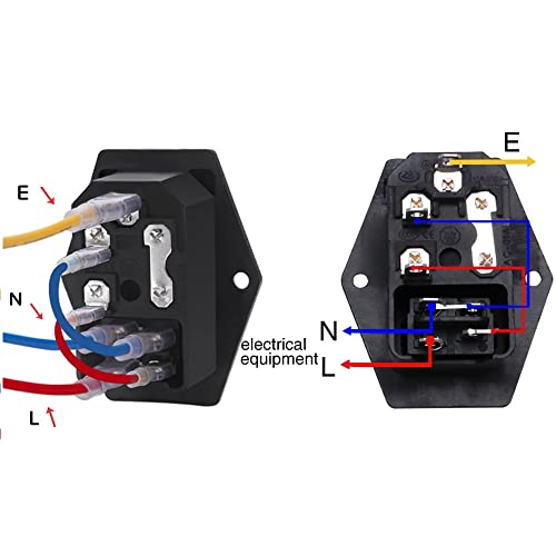cablepelado ALIMENTACION C14 AC mit Sicherung Stecker 10 A Schwarz