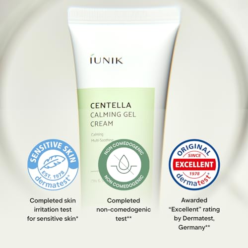 IUNIK Centella Calming Gel Cream – Centella & Tea Tree Non-Comedogenic Lightweight Gel Moisturizer for Soothing & Blemish Care, Korean Skincare for Oily, Sensitive & Acne-Prone Skin, 60ml / 2.02 fl oz - Image 6