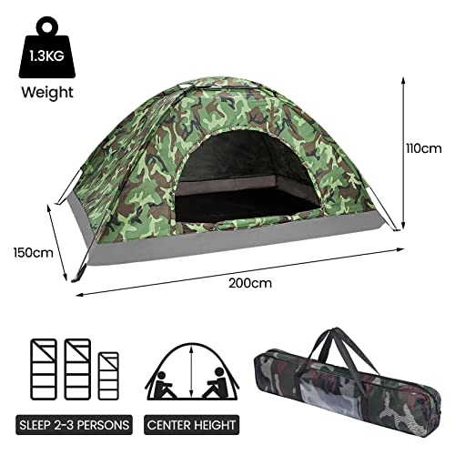 Holdfiturn Camping Tent 2-3 Person Dome Tents Easy Setup Lightweight Backpacking Tents for Hiking Fishing Backyard Adventures - Image 4