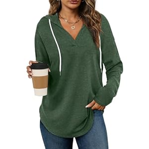 Bofell Womens Fashion Tops Hoodies for Women Pullover Oversized Sweatshirts Long SLeeve Shirts Loose Fit