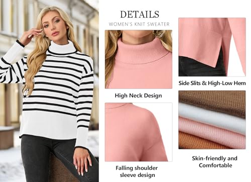 Image of IWOLLENCE 2025 Winter Fall Turtleneck Sweater High Neck Long Sleeve Sweaters Pullover Outfit
