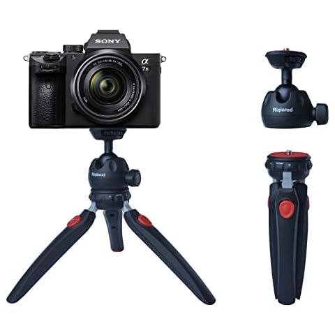 Mini Tripod, Riqiorod Phone Tripod Stand with Remote, Webcam Tripod, Camera Stand Holder, Copatible with iPhone, Android Phone, Sports Camera Go Pro (M9) Cover