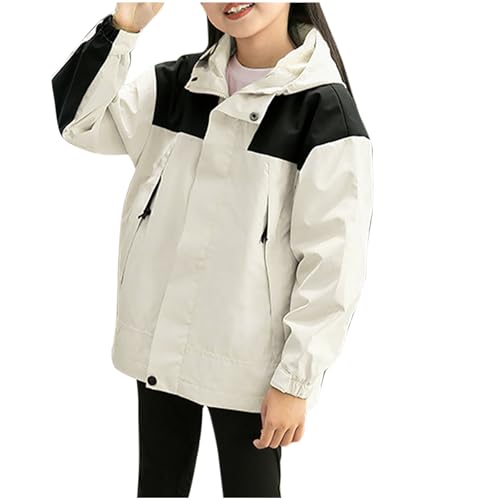 Girls Boys' Outdoor Jackets Windproof Hooded Rain Jacket Windbreaker Fashion Kids Casual Coats Outerwear