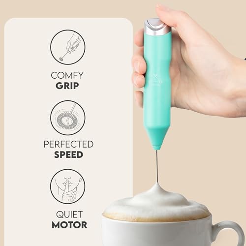 Image of Zulay Kitchen Powerful Frother Wand AA Batteries Included, Ultra Fast Handheld Drink Mixer, Comfort Milk Frother, Stainless Steel Whisker, Frother Handheld for Coffee, Protein & Matcha - Frothmate 2.0