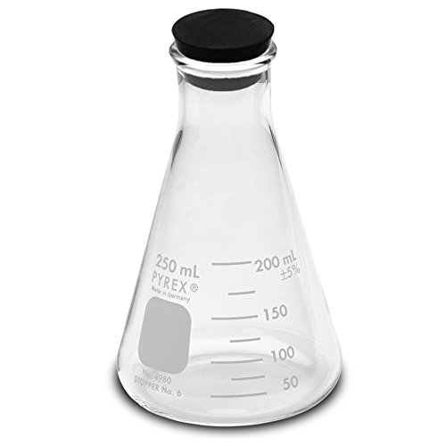 Flasque Erlenmeyer Corning Pyrex 4980 en verre borosilicaté 250ml stable