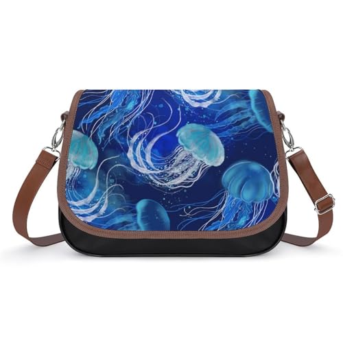 Sacoche en cuir bleu pour femme idéale pour les trajets urbains