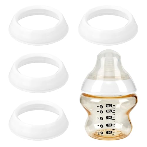 lasuroa 4uds Anillos de Repuesto Tetinas para Tommee Tippee, Sin BPA a Prueba de Fugas con Rosca para Biberones Repuestos