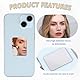 Bruislard 3 Stück Acryl Klebespiegel Spiegelaufkleber Smartphone Charm Spiegel Aufkleber für Handy Quadratischer Handyspiegel Handy Klebespiegel für Smartphone Rückseite Dekoration