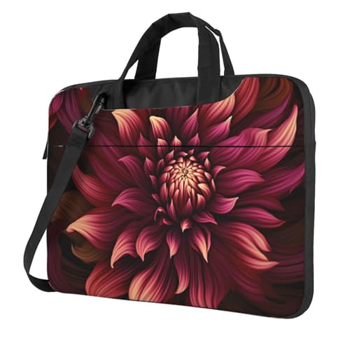 Bolso Tote para Laptop con Diseño Floral Rojo Vino miniatura 1