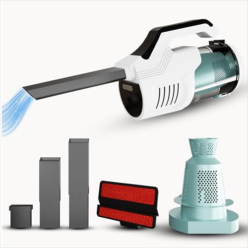 Image of Cockatoo WL-X901 Cordless Vacuum Cleaner - Powerful 11.1V 80W Suction, Dual-Layer Filters, LED Light, Compact Design for Home & Car Cleaning, 8000Pa Suction, 6000mAh Battery (White /Black)