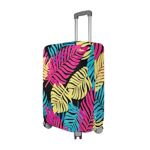 Joisal Tropical Leaves Pink Suitcase Covers Luggage Protector Custom Elastic Vacation Essentials Suitcase Sleeve Print, XL, Fits 29-32 Inch Case3