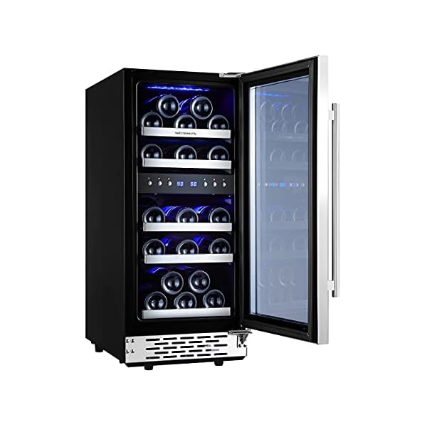 Phiestina 15 Inch Dual Zone Wine Cooler Refrigerator 29 Bottle Built
