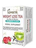Loveeta Wellness Weight Loss Tea Cranberry - 15 Tea Bags (Gmo Free, Gluten Free, Dairy Free, Sugar Free & 100% Natural)